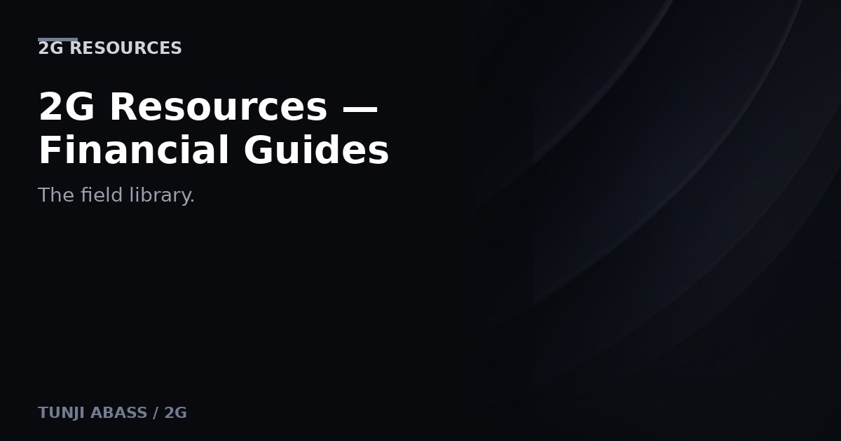 2G field library of financial guides